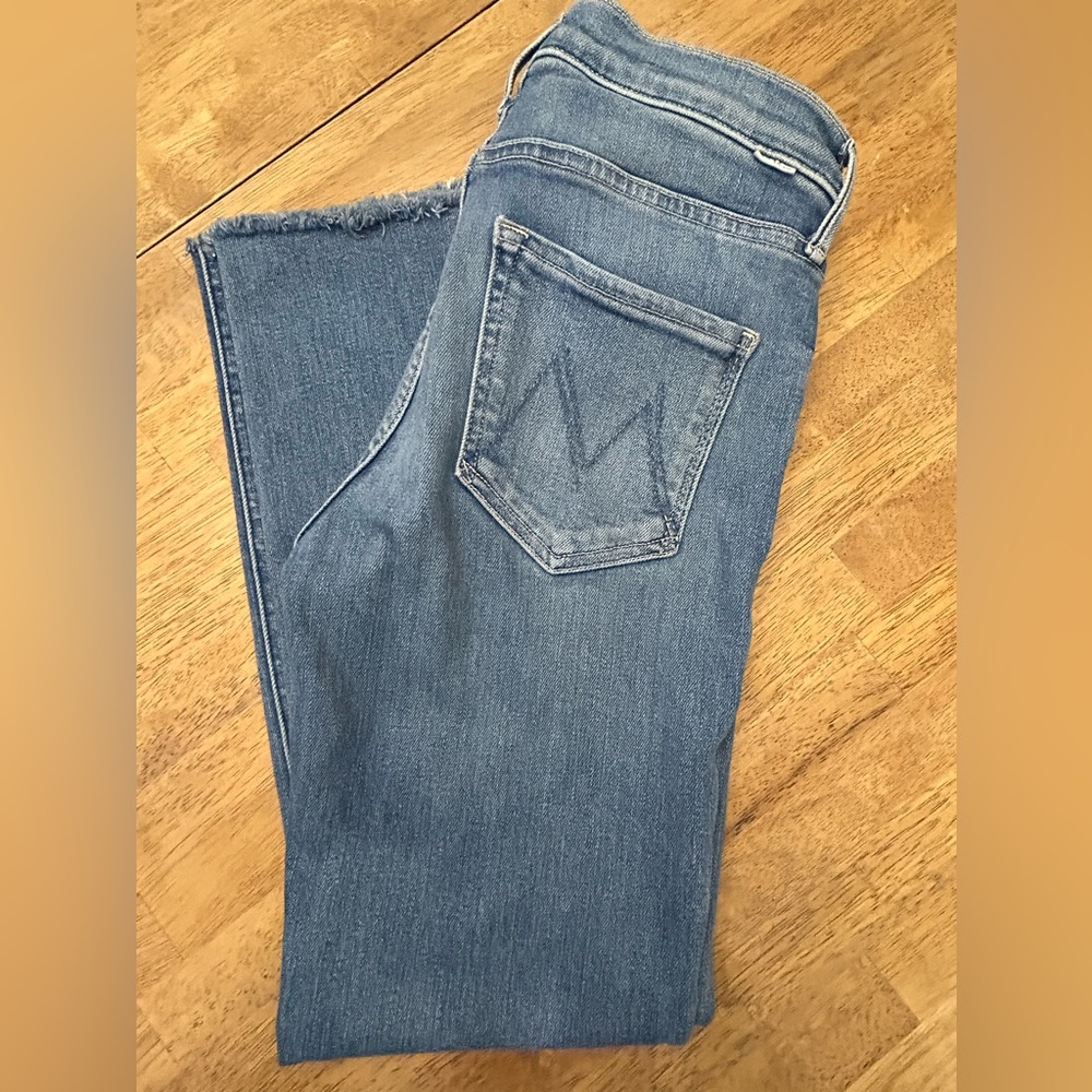 Mother Denim The Mid Rise Dazzler Ankle Fray in Riding the Cliffside